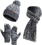 Žiemos rinkinys (pirštinės, šalikas, kepurė), juoda / balta M1211043-1