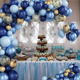 Macaron Blue Gold Theme balionų rinkinys (133 vnt)