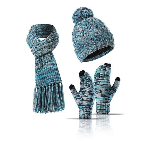 Žiemos rinkinys (pirštinės, šalikas, kepurė), mėlyna/pilka M1211043-2